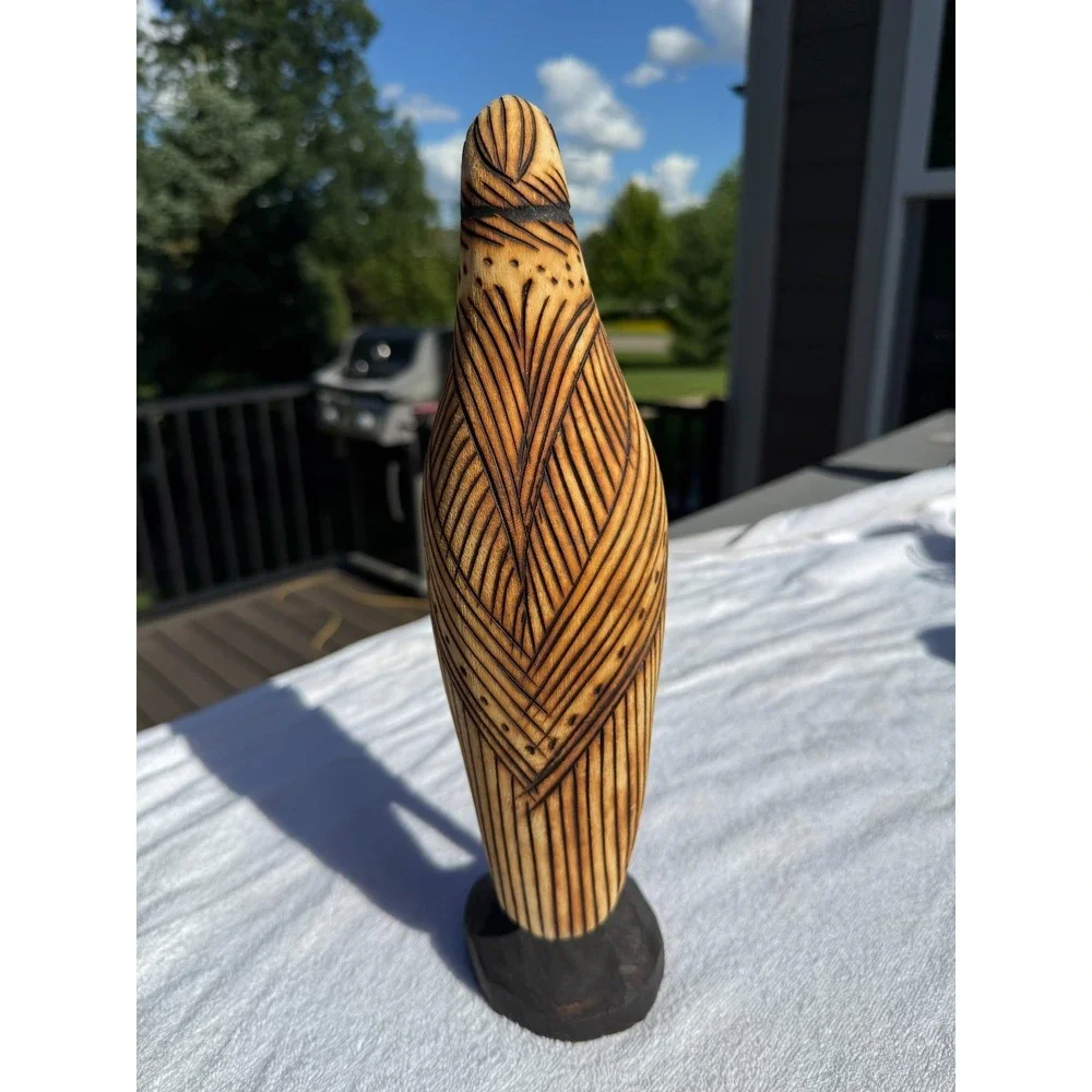 Unique Carved Wooden Artisan Bird Sculpture Toucan Folk Art 12
